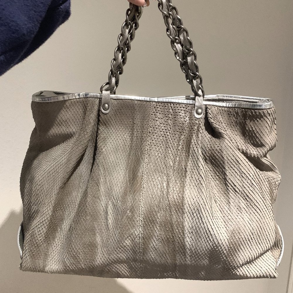 Tammi Lyn Python Grey/Silver Hobo Bag